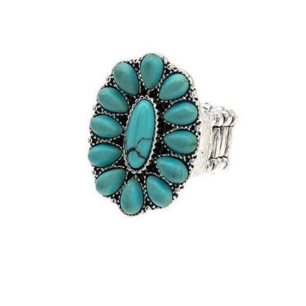 ❤️Turquoise Marbled Stone Stretch Ring